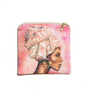 African Woman Pomegranat Coin Purse