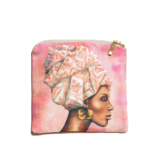 African Woman Pomegranate Coin Purse