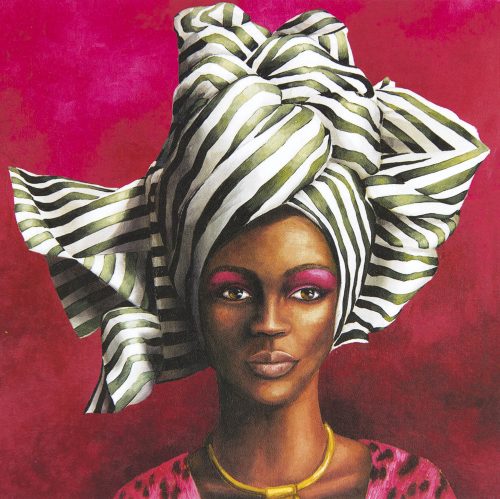 African Woman Black & White Coin Purse - Image 2