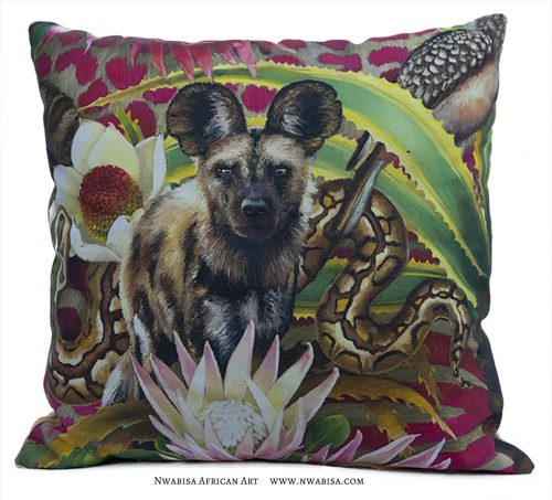 African Jungle: Wild Dog Pillow Cover