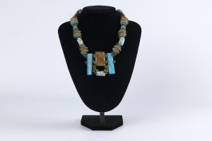 Necklace Light Blue_White_Wood