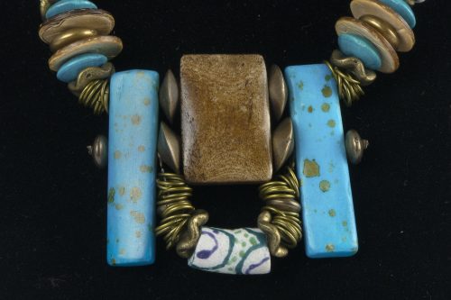 Necklace Light Blue, White and Bronze - Image 2