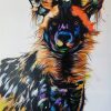 Painted dog by Justin Mashora 80x120cm SOLD