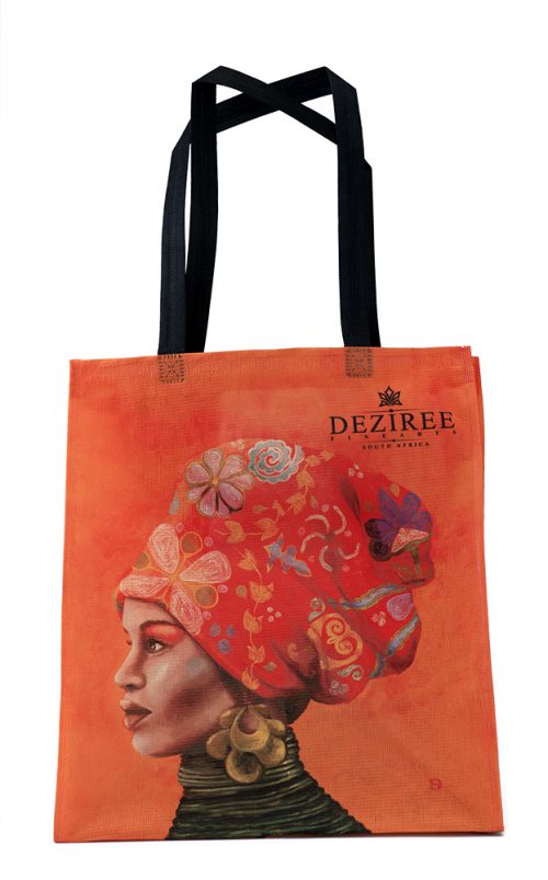 African Women Black Necklace Shopper Bag (Recycled PET)