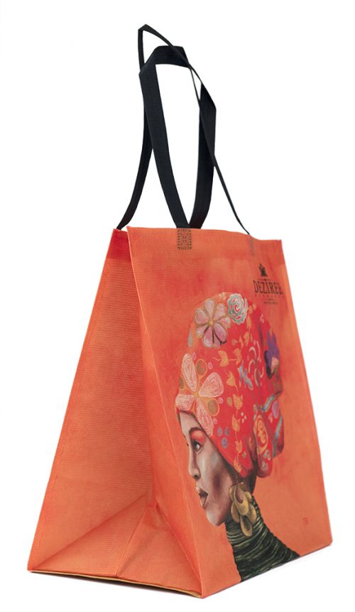 African Women Black Necklace Shopper Bag (Recycled PET) - Image 3