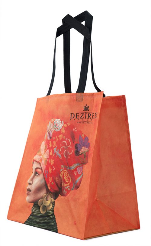 African Women Black Necklace Shopper Bag (Recycled PET) - Image 2