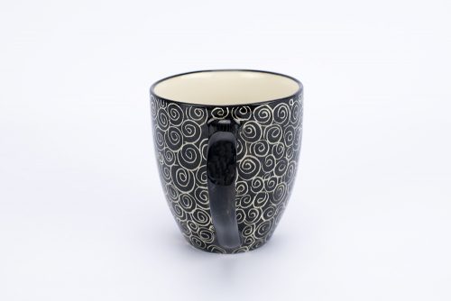 Letsopa Ceramics Hug-Mug in Black Zebra Gold design