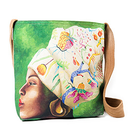 WhimsicalCollection African Women Sling Bag Floral headpiece