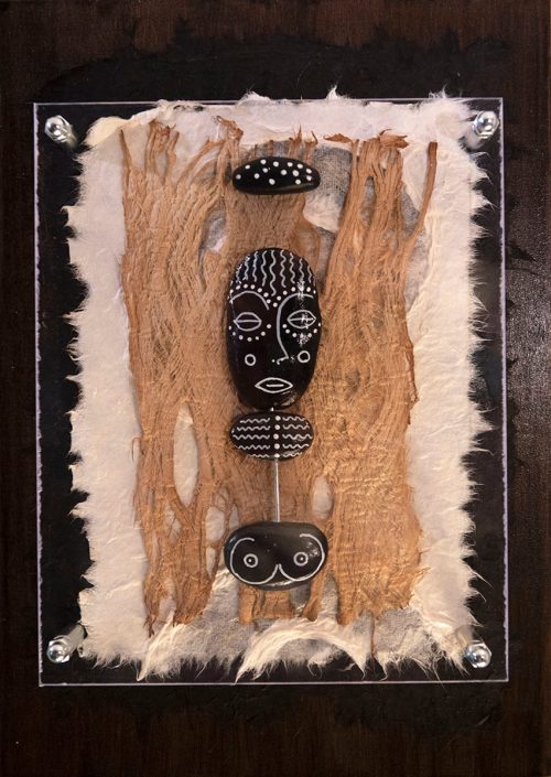 Pebble figure African girl decorative artwork