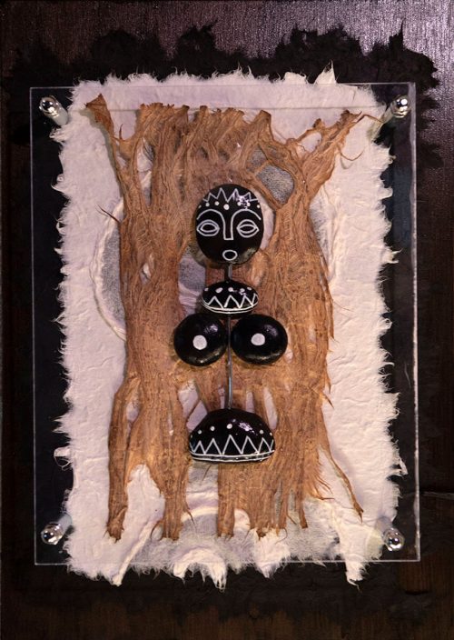 Pebble figure African girl decorative artwork