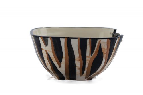 Letsopa Ceramics Bowl in Black Zebra Gold