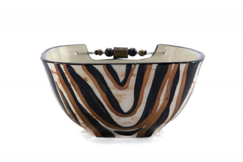 Letsopa Ceramics Bowl in Black Zebra Gold