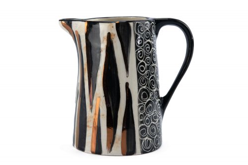 Letsopa Ceramics Milk jar in Black Zebra Gold