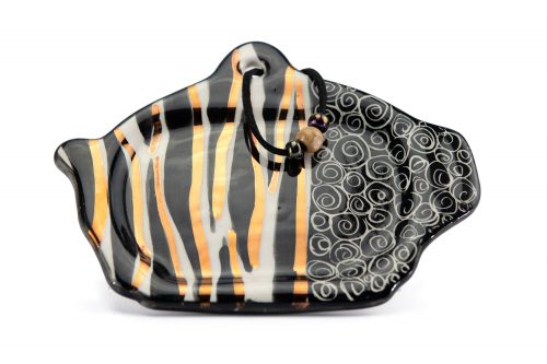 Letsopa Ceramics Teabag Black Zebra Gold